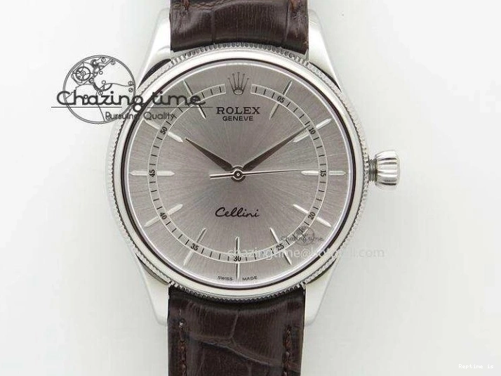 1218 Cellini Date VF Best Edition SS Black Dial Stick Markers On Black Leather Strap A Lightweight 3725